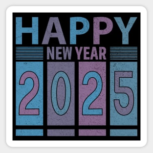 Happy New Year 2025 Muted Colors Design Sticker